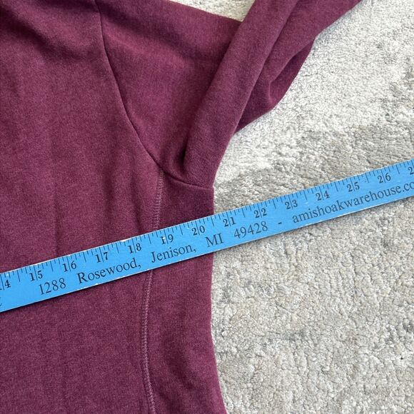 Pact Organic Cotton Womens Large Zip Up Hooded Sweatshirt Burgundy Pockets - Picture 6 of 8